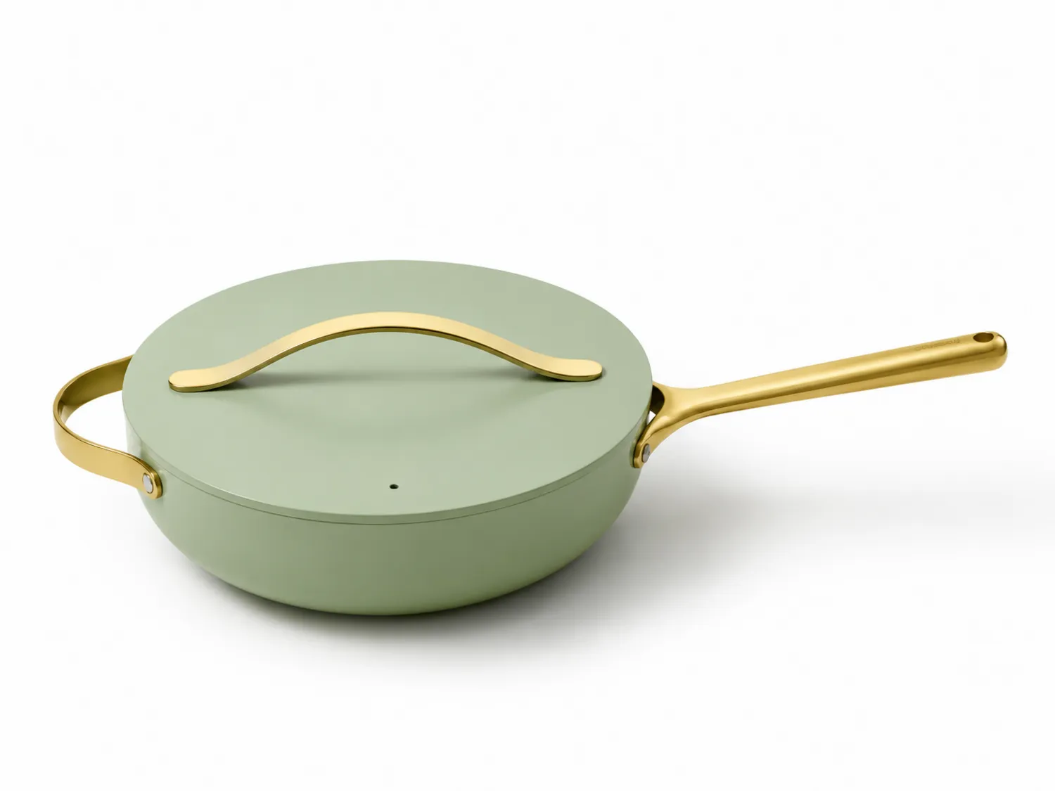 Poêle Sauteuse Antiadhésive avec Couvercle Vert/Doré