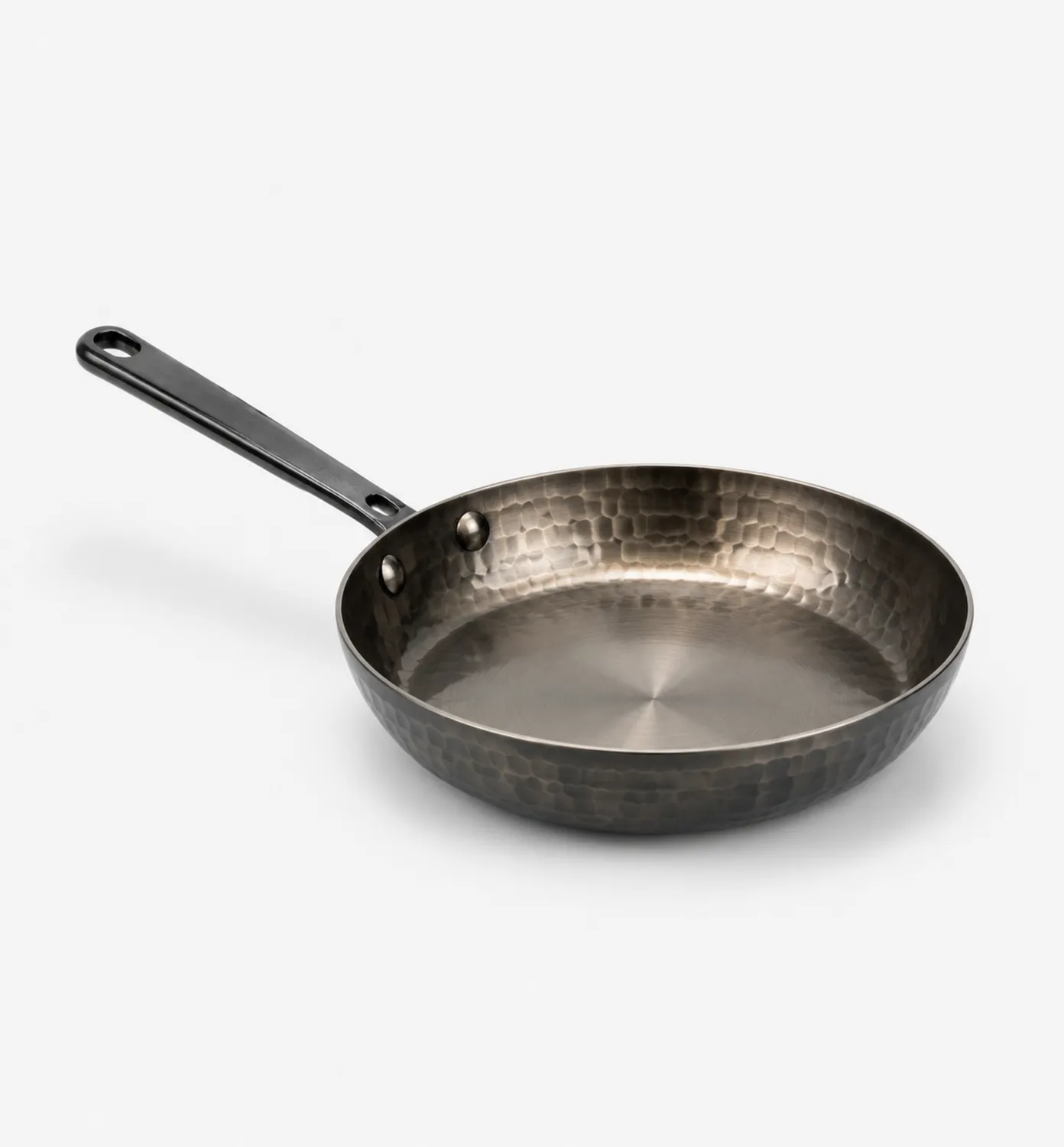 Poêle à frire en acier martelé argent