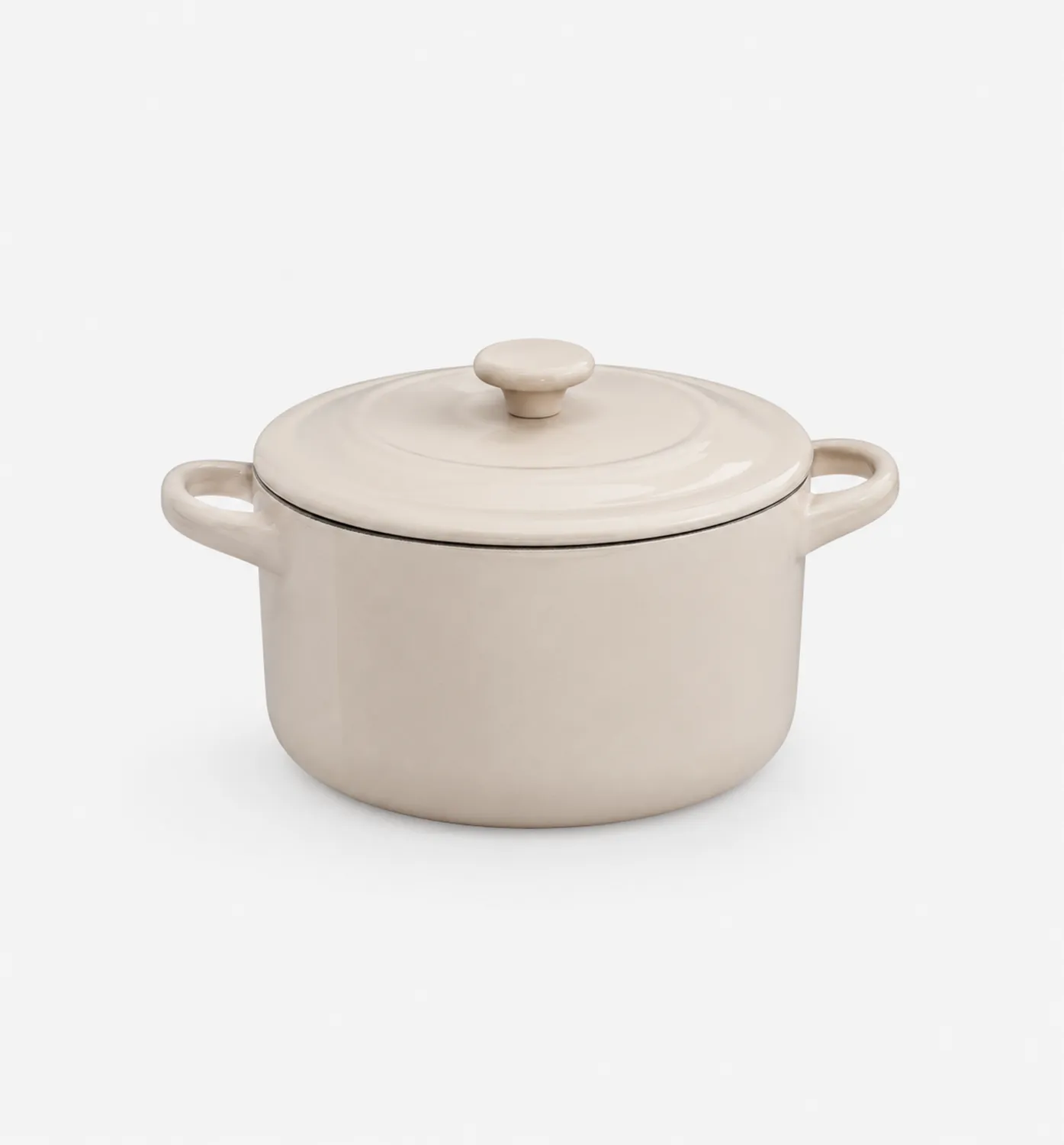 Cocotte Ronde en Fonte Émaillée de Couleur Crème 28 cm