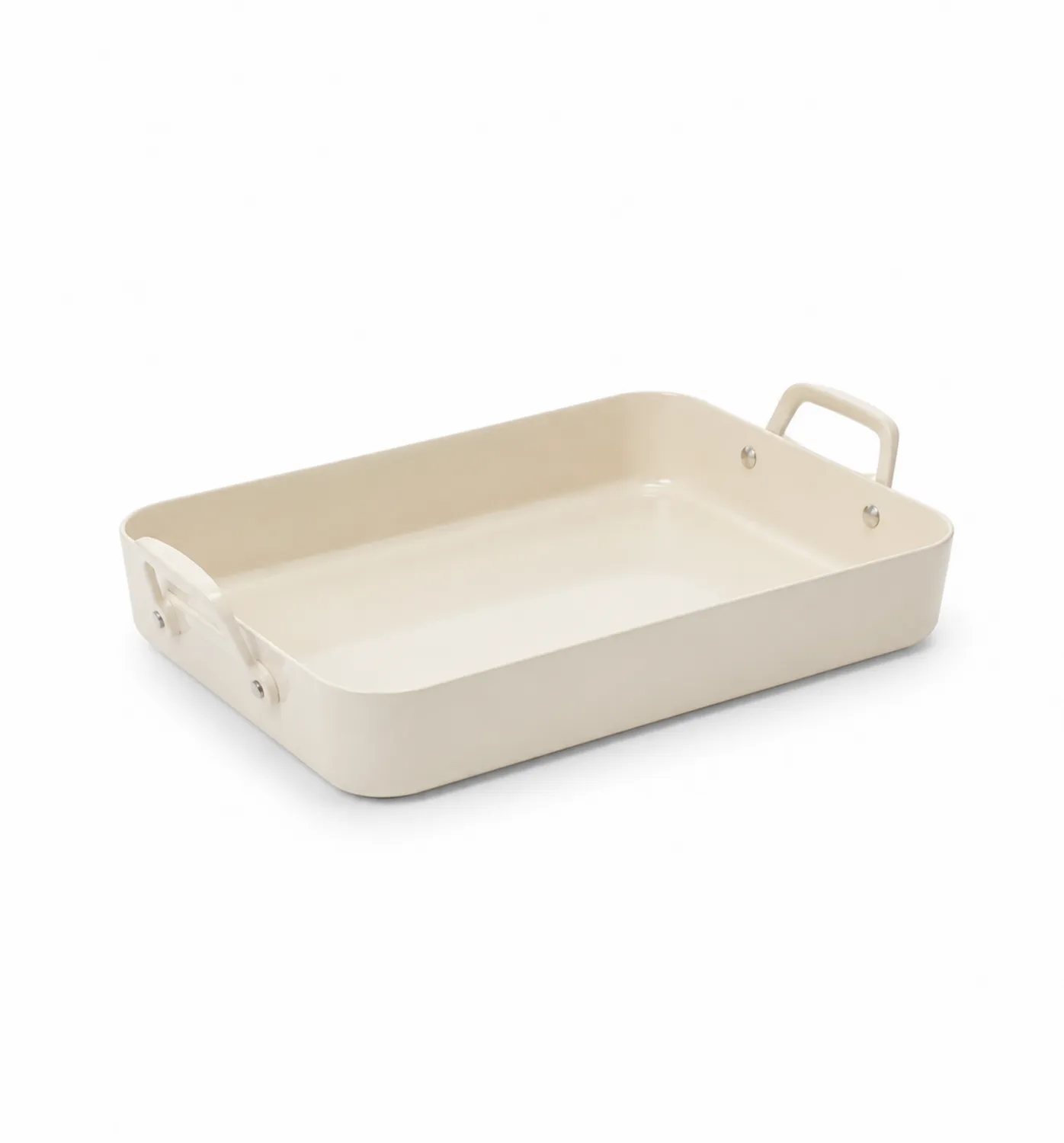 Plat à rôtir rectangulaire crème avec poignées ergonomiques