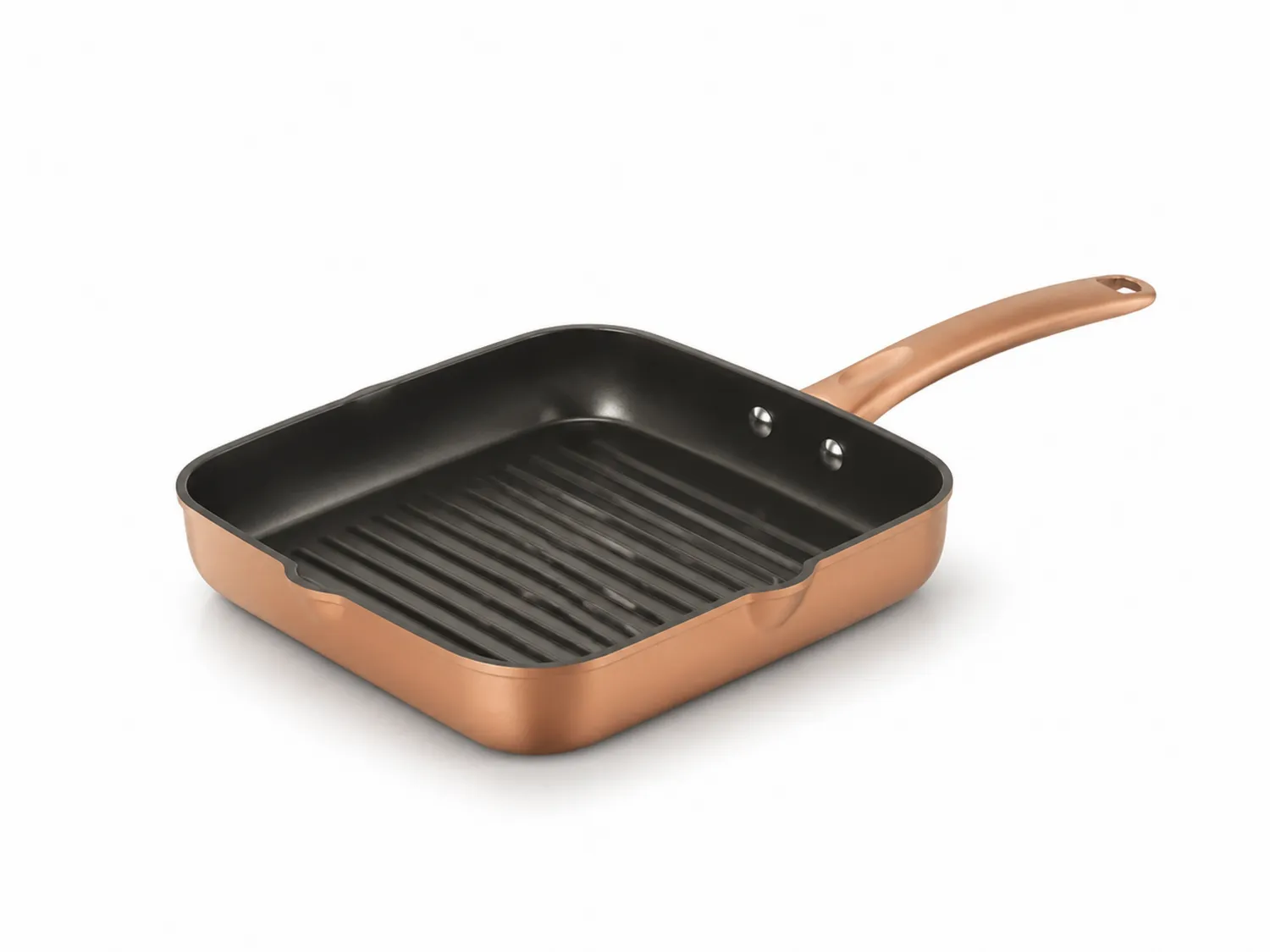 Poêle à griller carrée antiadhésive cuivre
