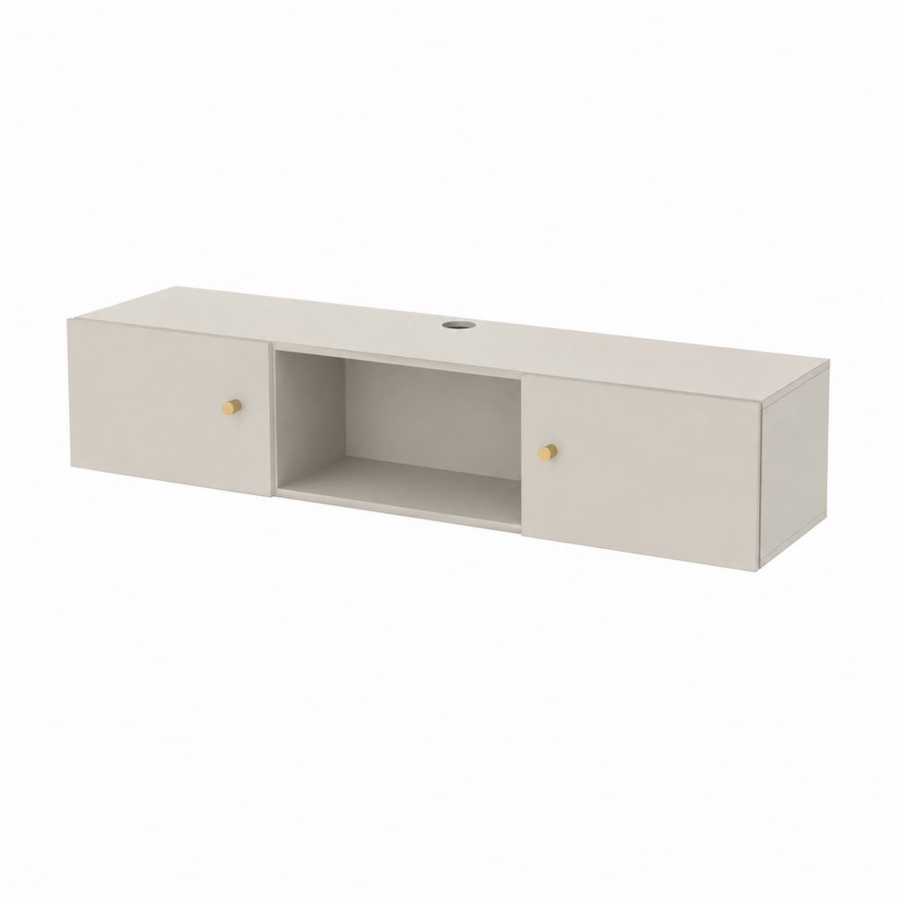 Mobile TV Rettangolare MDF Beige 140x40x35 cm