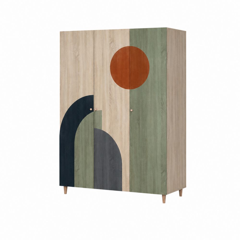 Armadio a 2 ante in legno laminato MDF multicolore 180x120x60 cm