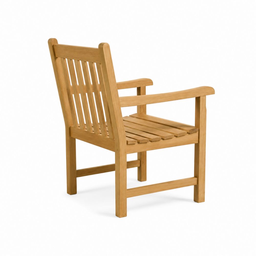 Sedia da giardino in legno di teak con braccioli