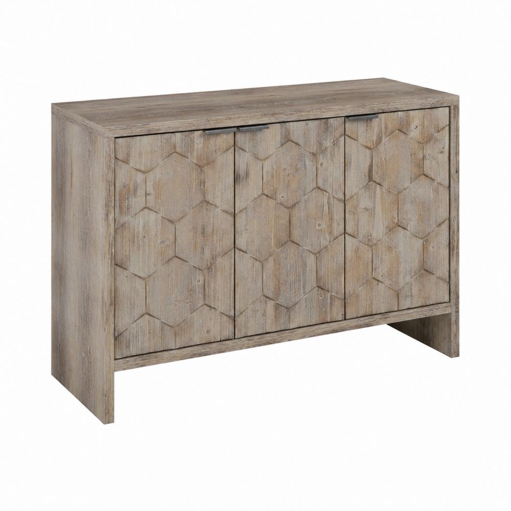 Credenza in legno motivo esagonale 120x40x80 cm