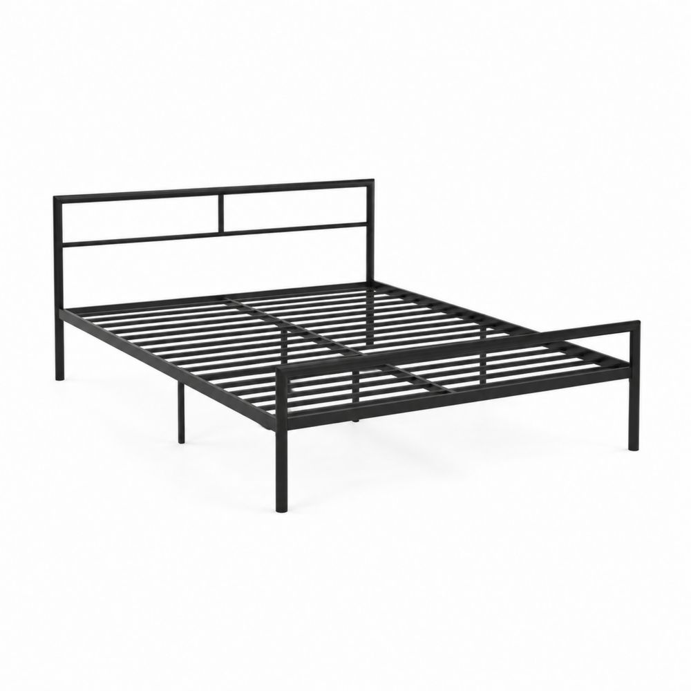 Letto Matrimoniale in Metallo Nero