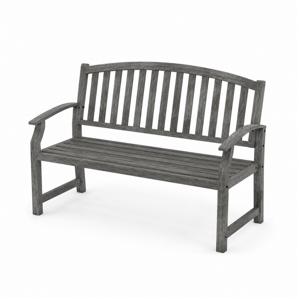 Panca da giardino in legno massello grigio