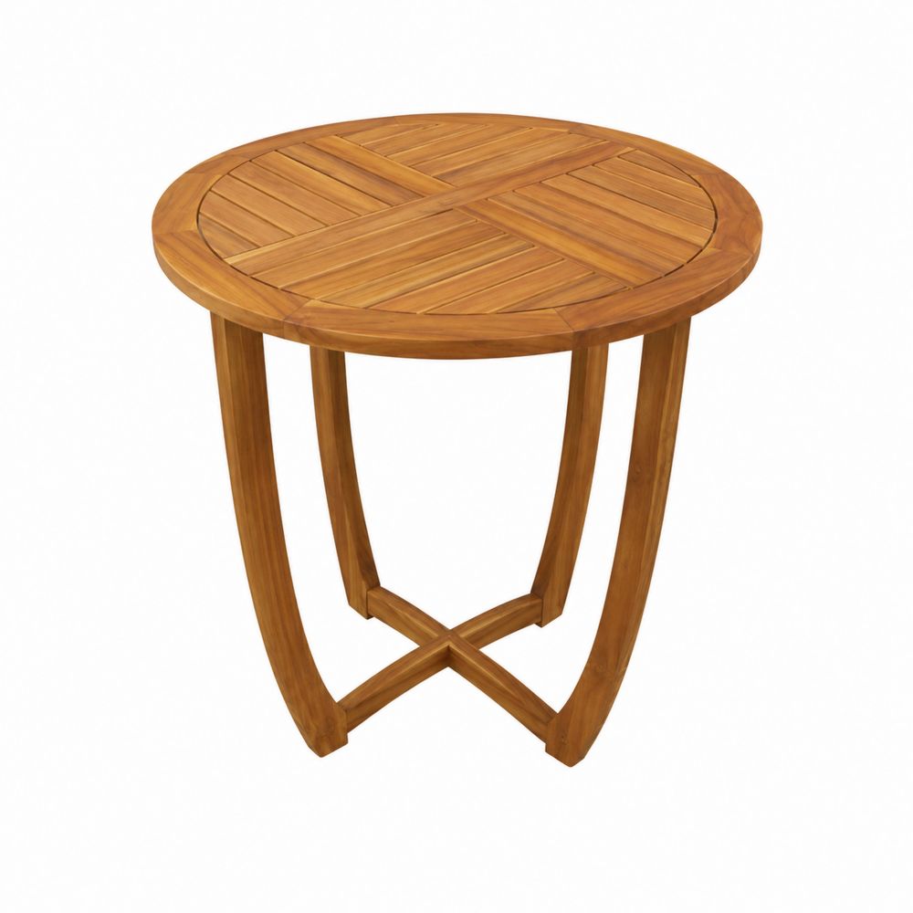 Tavolino rotondo in legno teak Ø60 cm