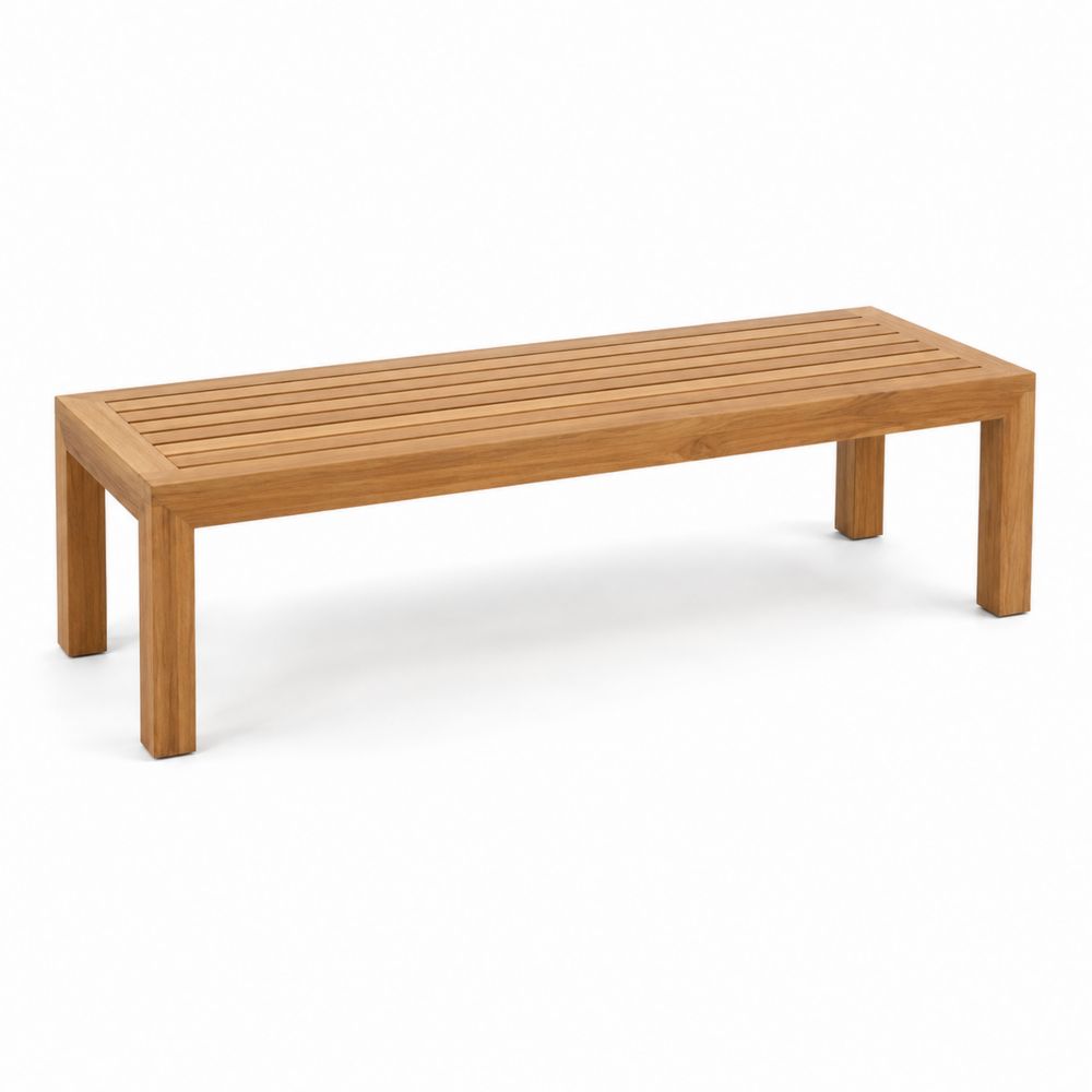 Panca rettangolare in legno di teak