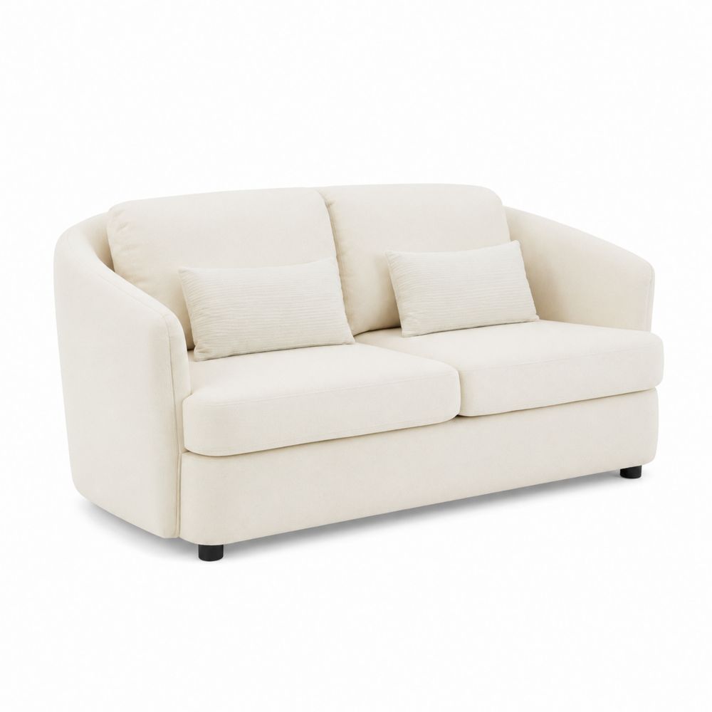 Divano a 2 posti in tessuto beige con cuscini inclusi
