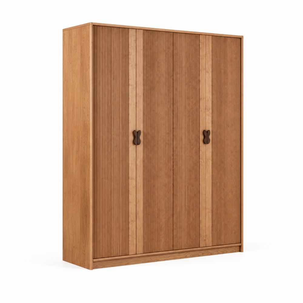 Armadio guardaroba 3 ante in legno massello 200x60x220 cm