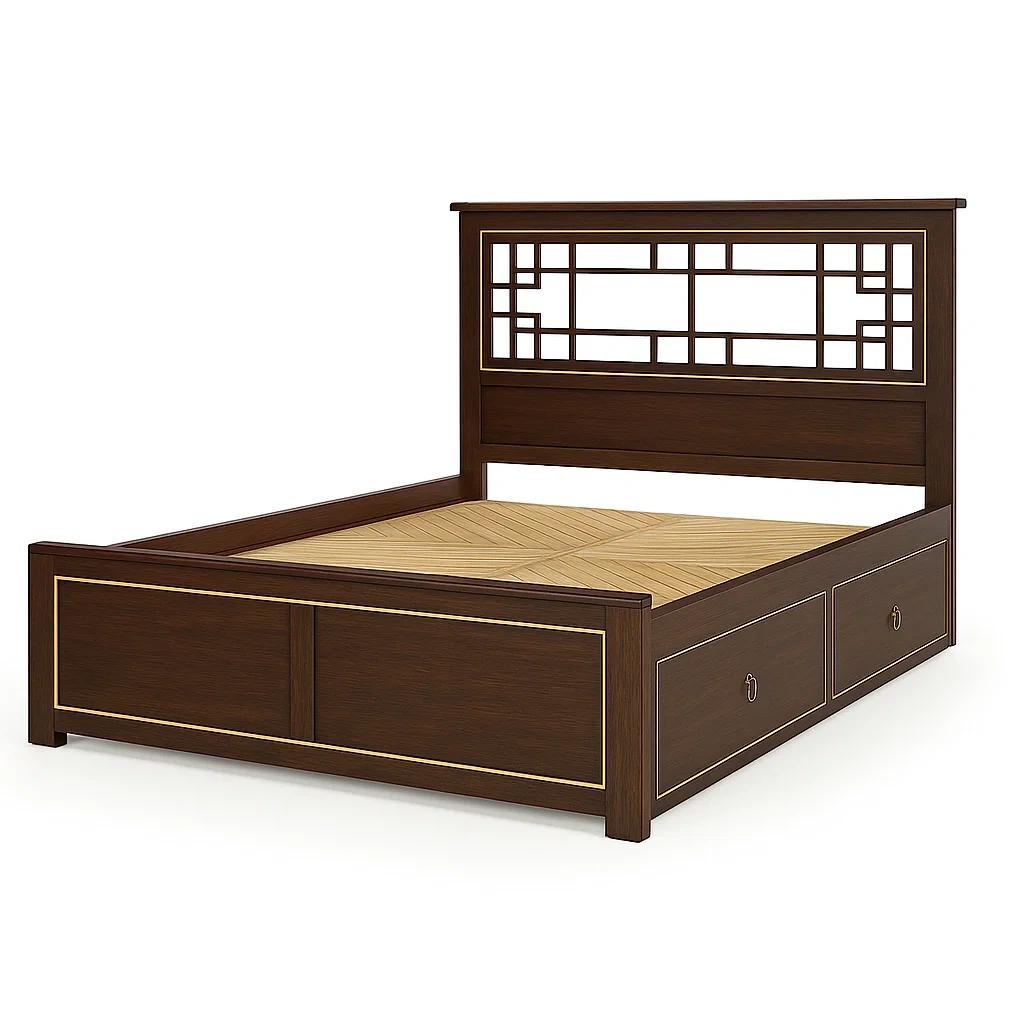 Bett,Bett mit Bettkasten-Decoravuno