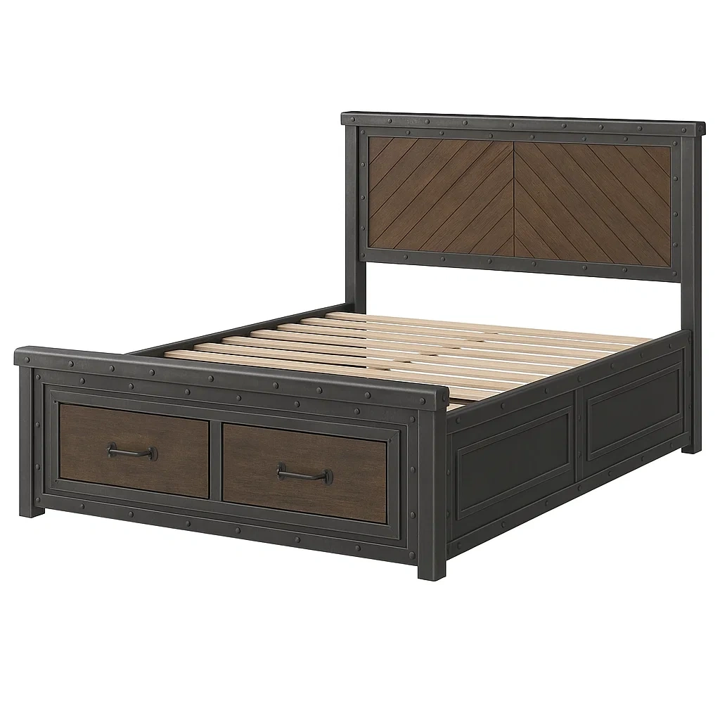 Bett,Bett mit Bettkasten-Decoravuno