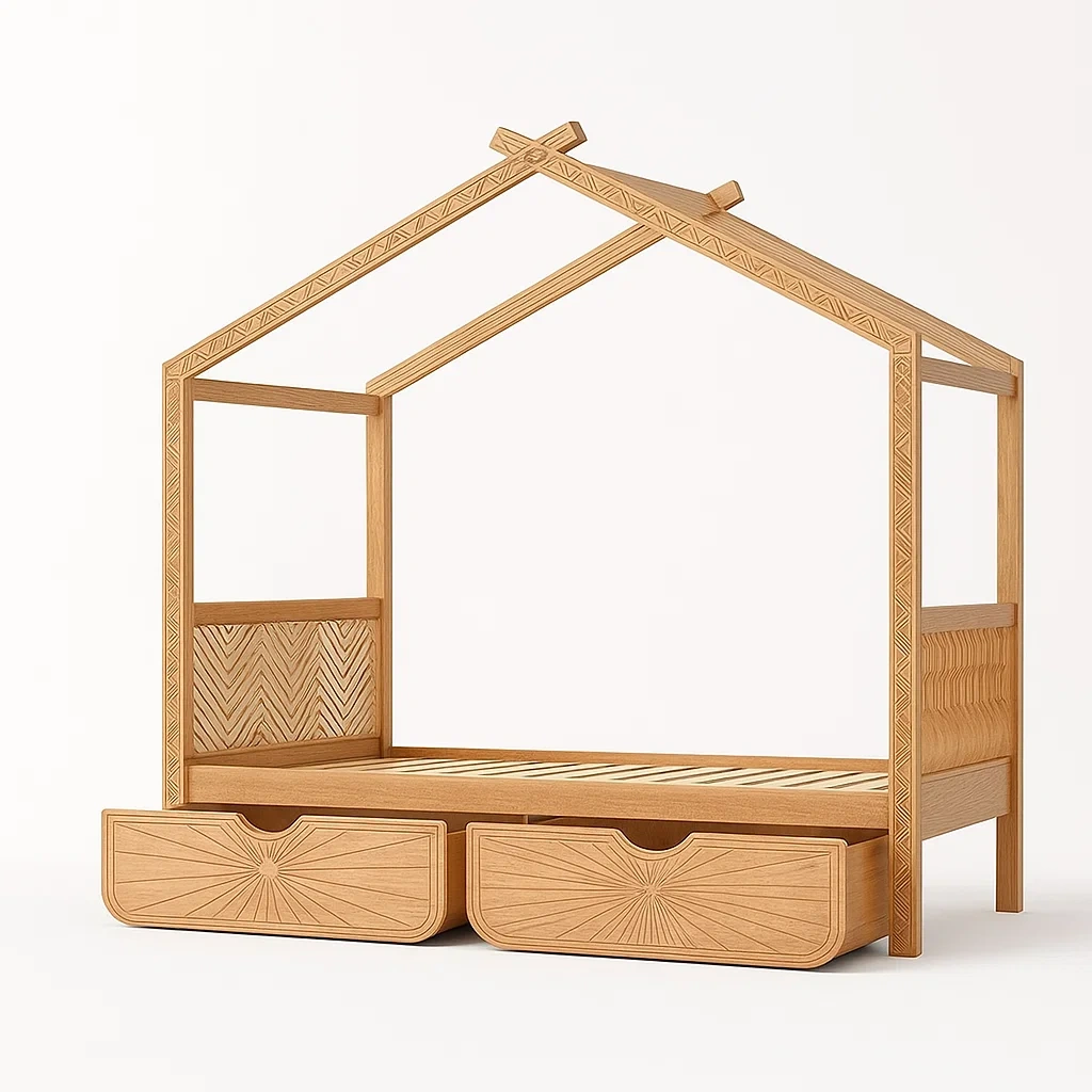 Bett,Bett mit Bettkasten-Decoravuno