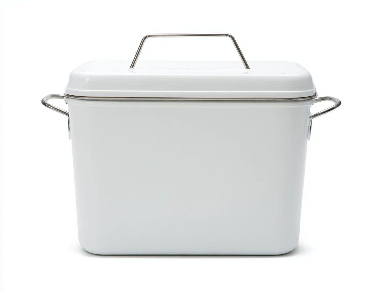 Nevera portátil 36x25x32 cm - blanco brillante - formato limpio - para jardín y camping