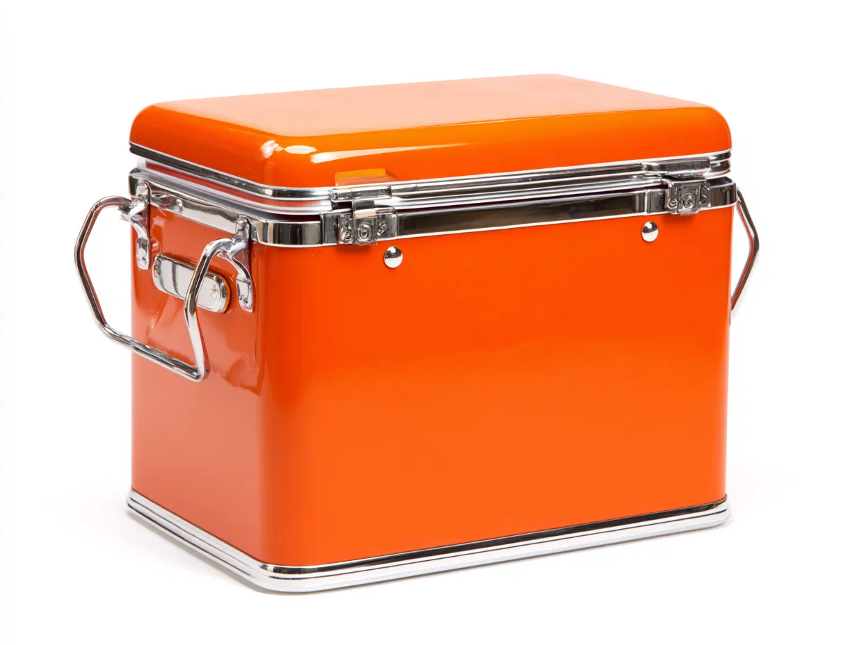 Nevera portátil 36x25x29 cm - naranja lacado - con asa superior - para picnic