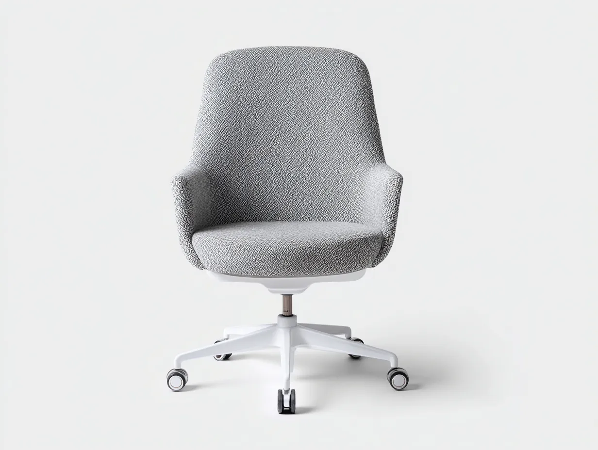 Silla de oficina 60x63x90 cm - tela y metal - gris claro y blanco - para oficina - con respaldo envolvente giratorio