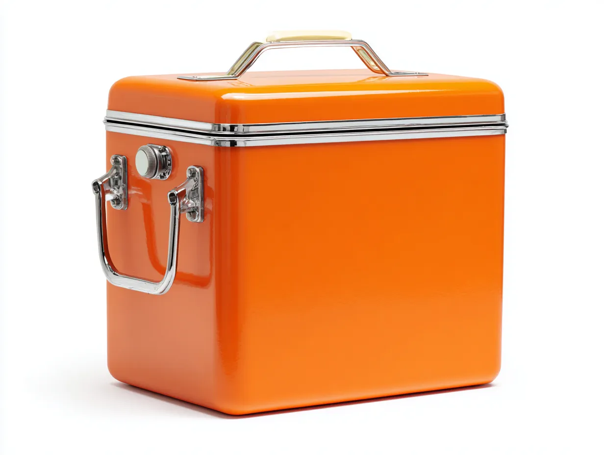 Nevera portátil 33x22x30 cm - naranja brillante - cierre metálico - para escapadas al aire libre
