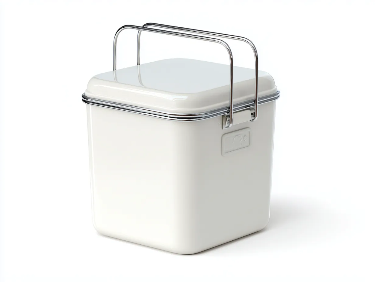 Nevera portátil 27x20x29 cm - blanco mate - diseño ligero - para jardín y terraza