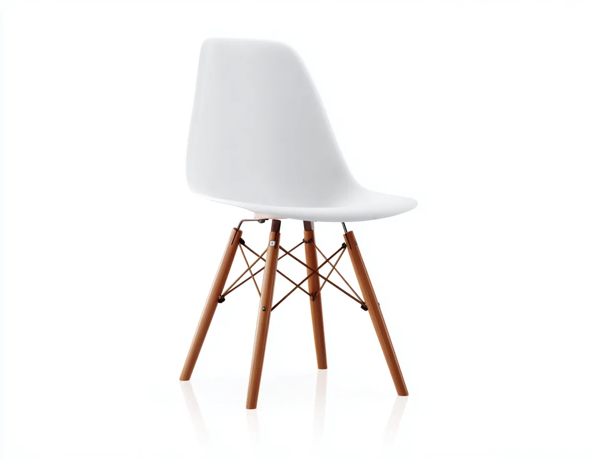 Sillón de ocio plástico 48x52x82 cm - blanco-marrón - patas de madera para exterior