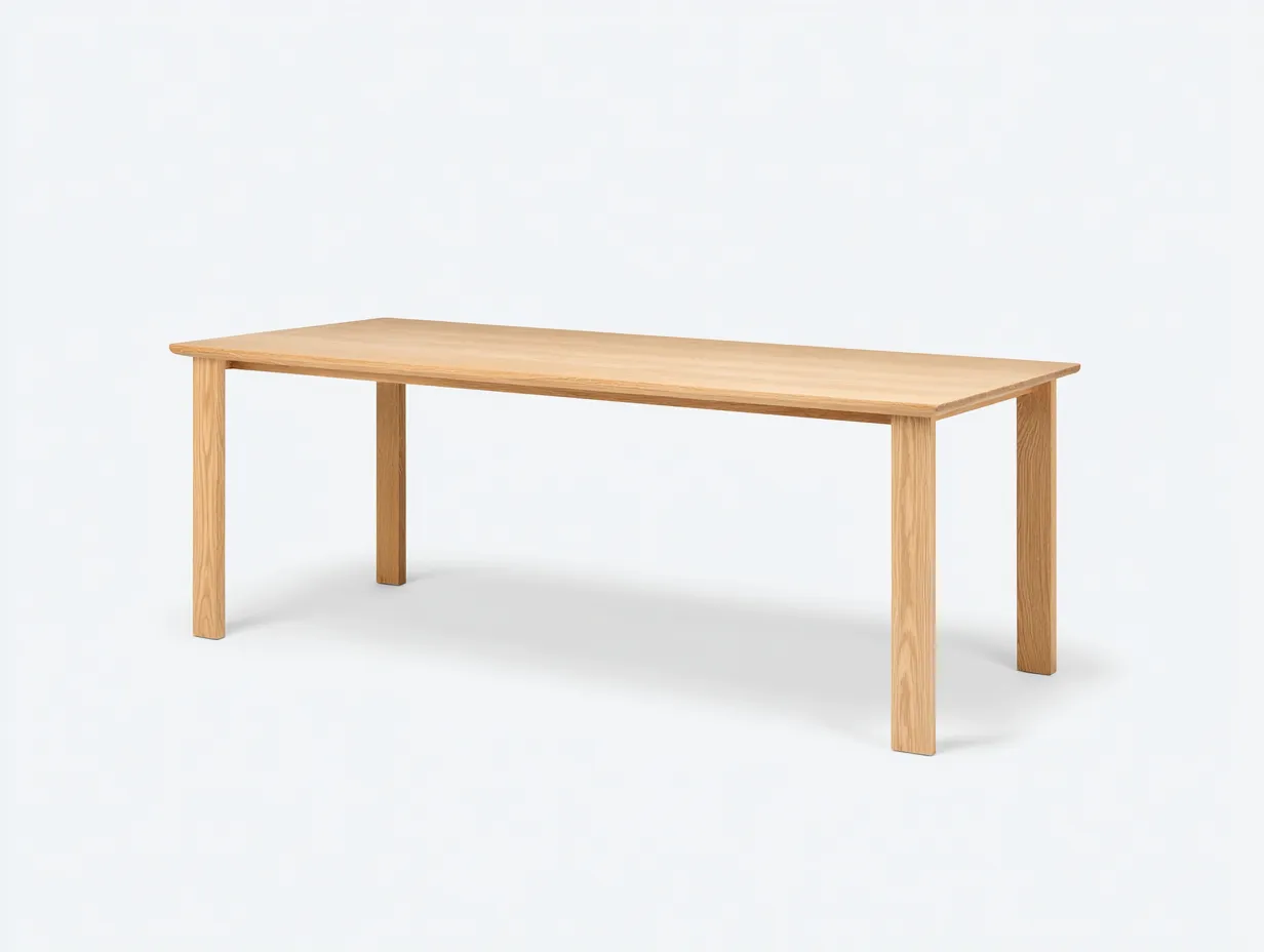 Mesa de comedor rectangular de madera 210x95x75 cm - natural - líneas rectas para comedor