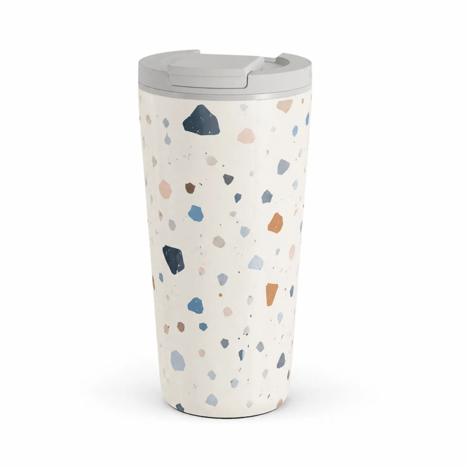 Isolierbecher 500ml mit Terrazzo-Muster in Weiß-Qiralume