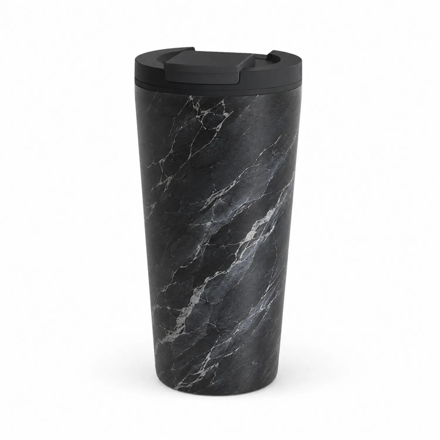 Isolierter Thermobecher 350ml Schwarz Marmor-Qiralume