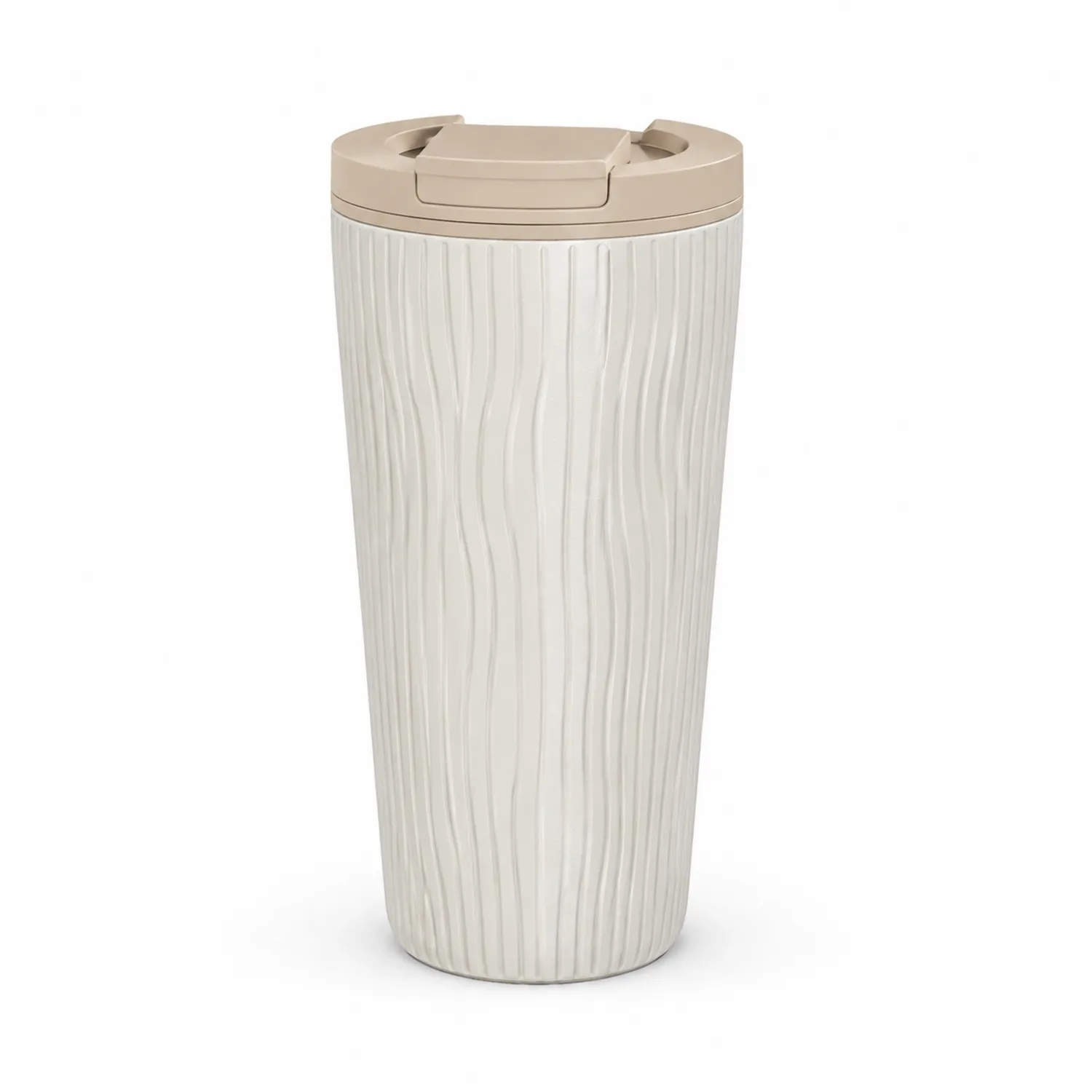 Isolierbecher 400ml Doppelwandig Beige-Qiralume