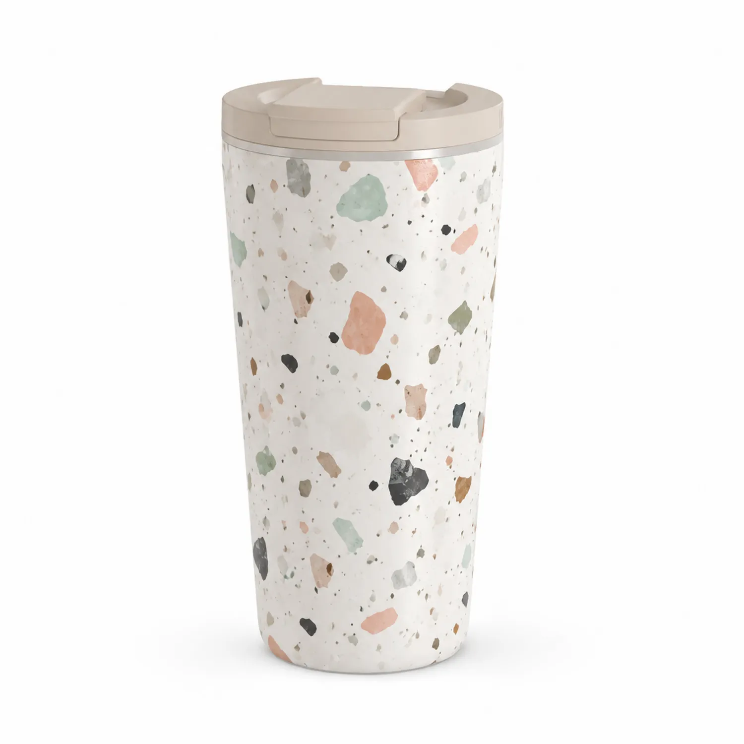 Isolierter Thermobecher 400ml mit Terrazzo-Muster-Qiralume