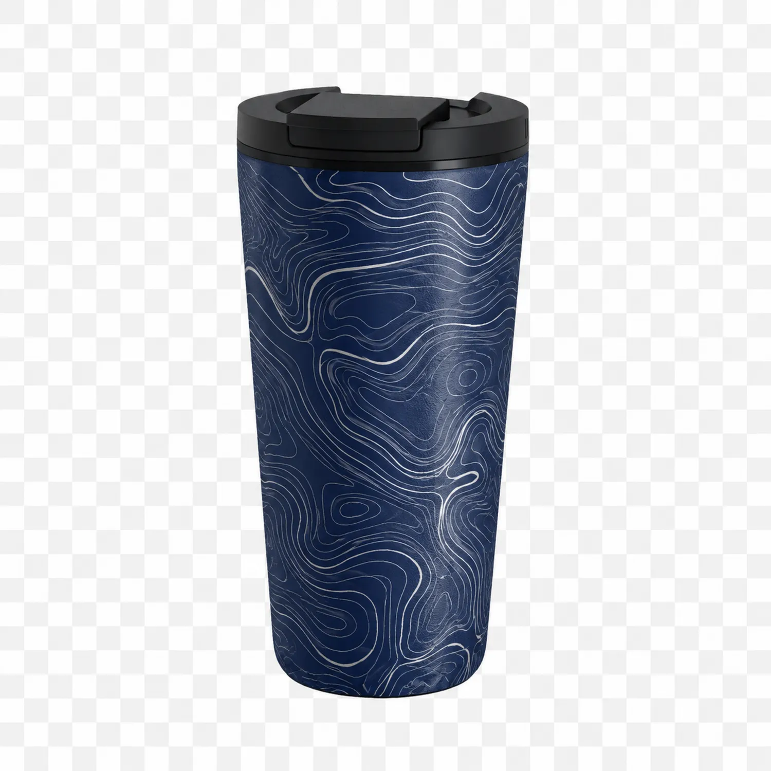 Isolierbecher 500ml mit Blauem Muster-Qiralume