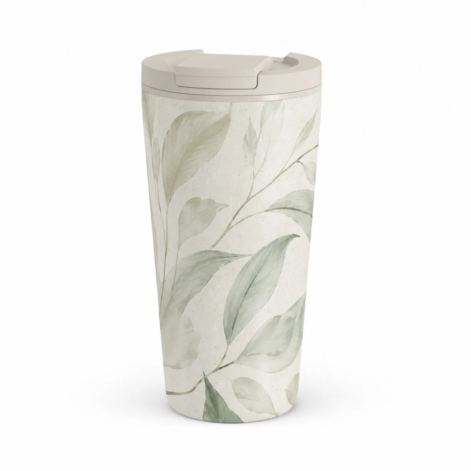 Thermo-Becher mit Blätterdesign 350ml Beige-Qiralume