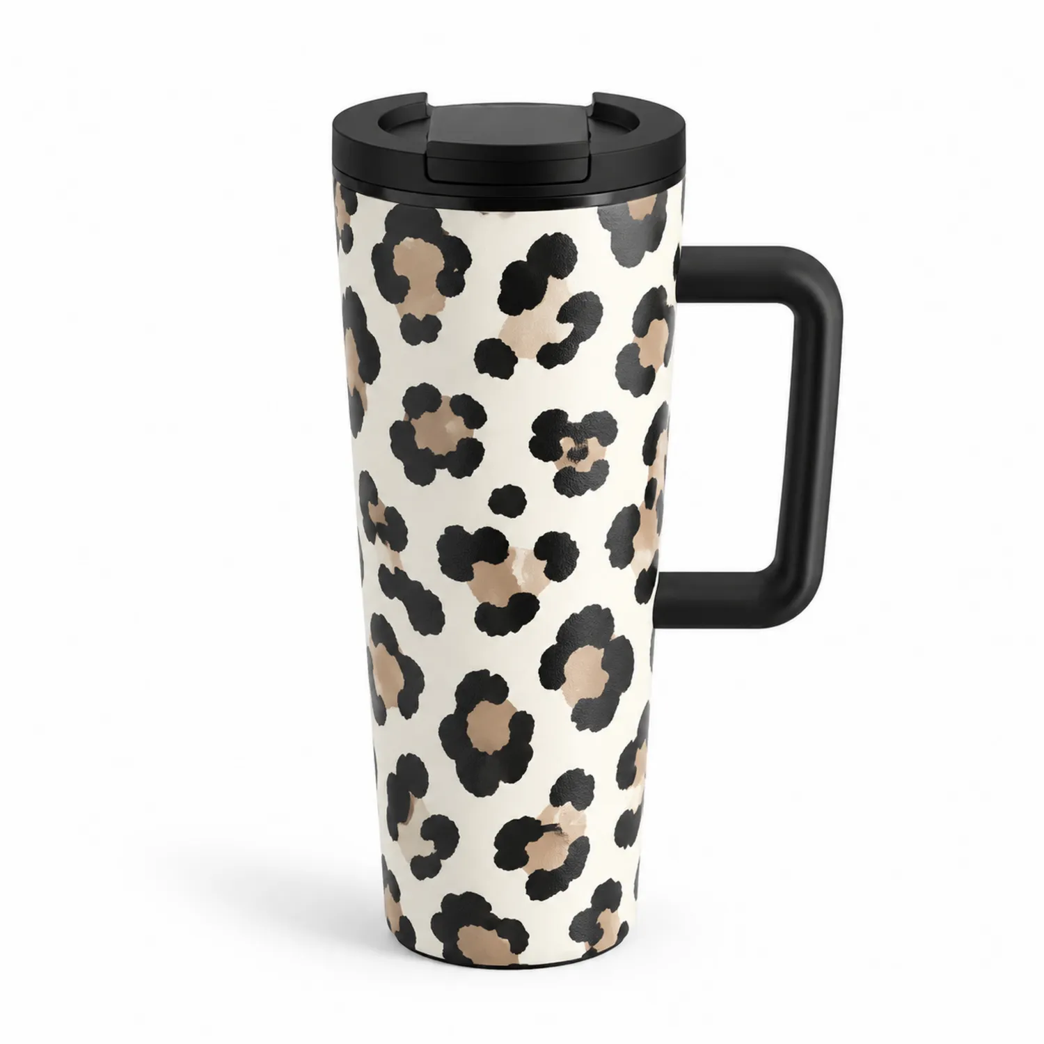Thermobecher mit Griff Leopardenmuster 450ml-Qiralume