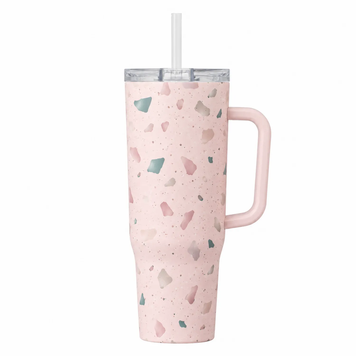 Isolierbecher mit Griff 900ml Rosa Terrazzo-Qiralume