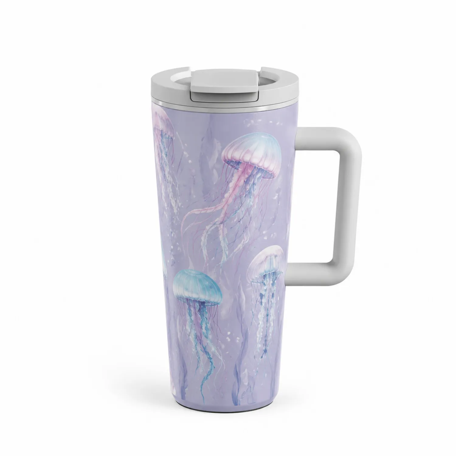 Thermobecher 500ml mit Griff Quallen-Design Violett-Qiralume