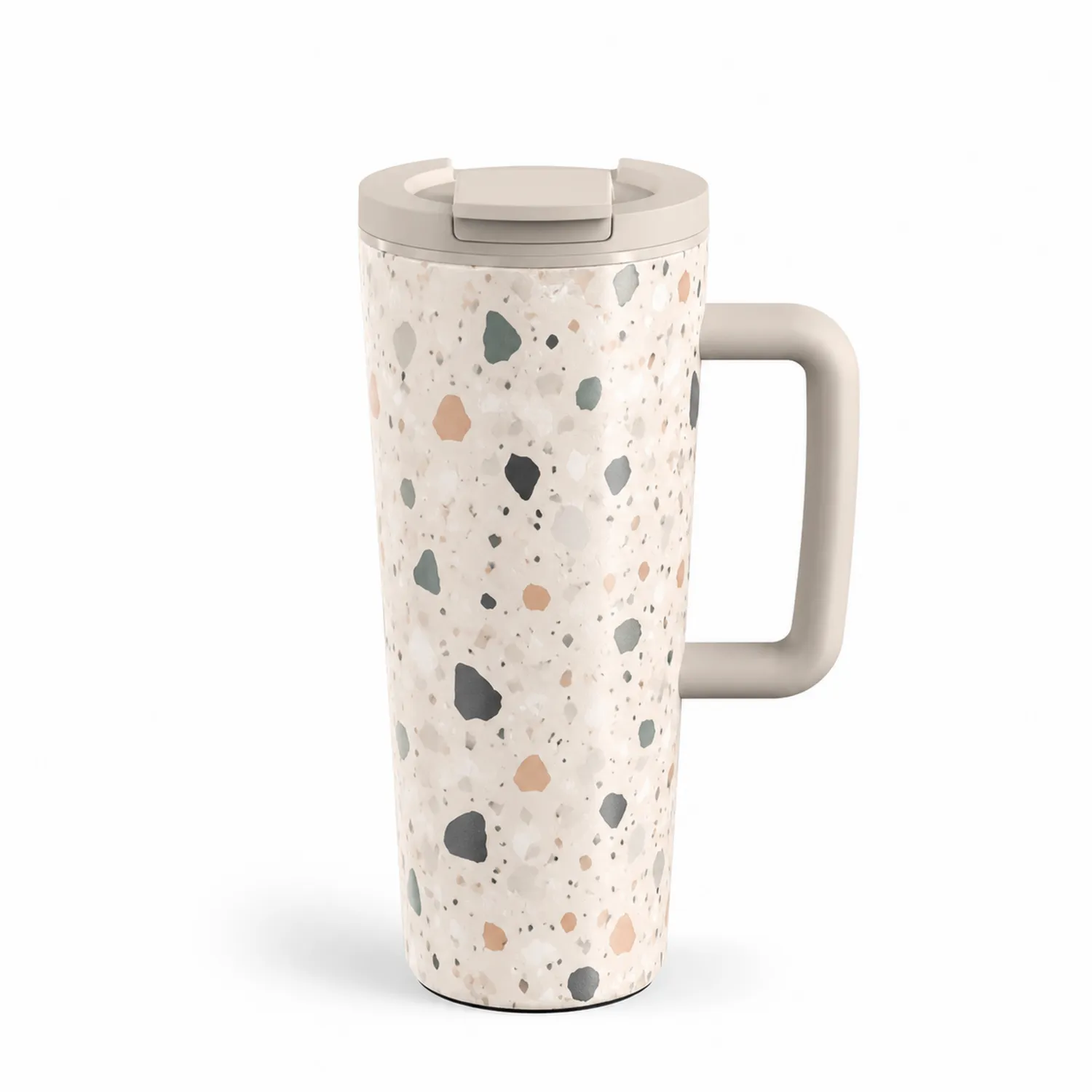 Isolierbecher mit Henkel 500ml Terrazzo Muster-Qiralume