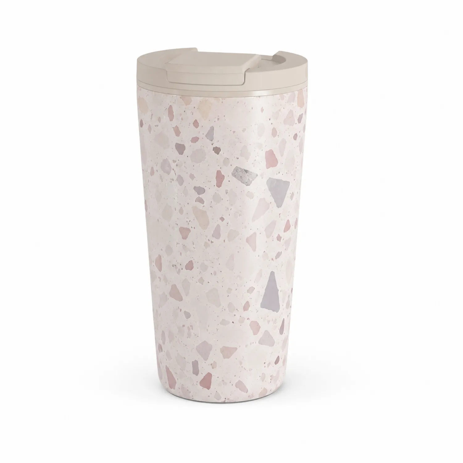 Thermobecher 400ml Terrazzo Design Beige-Qiralume