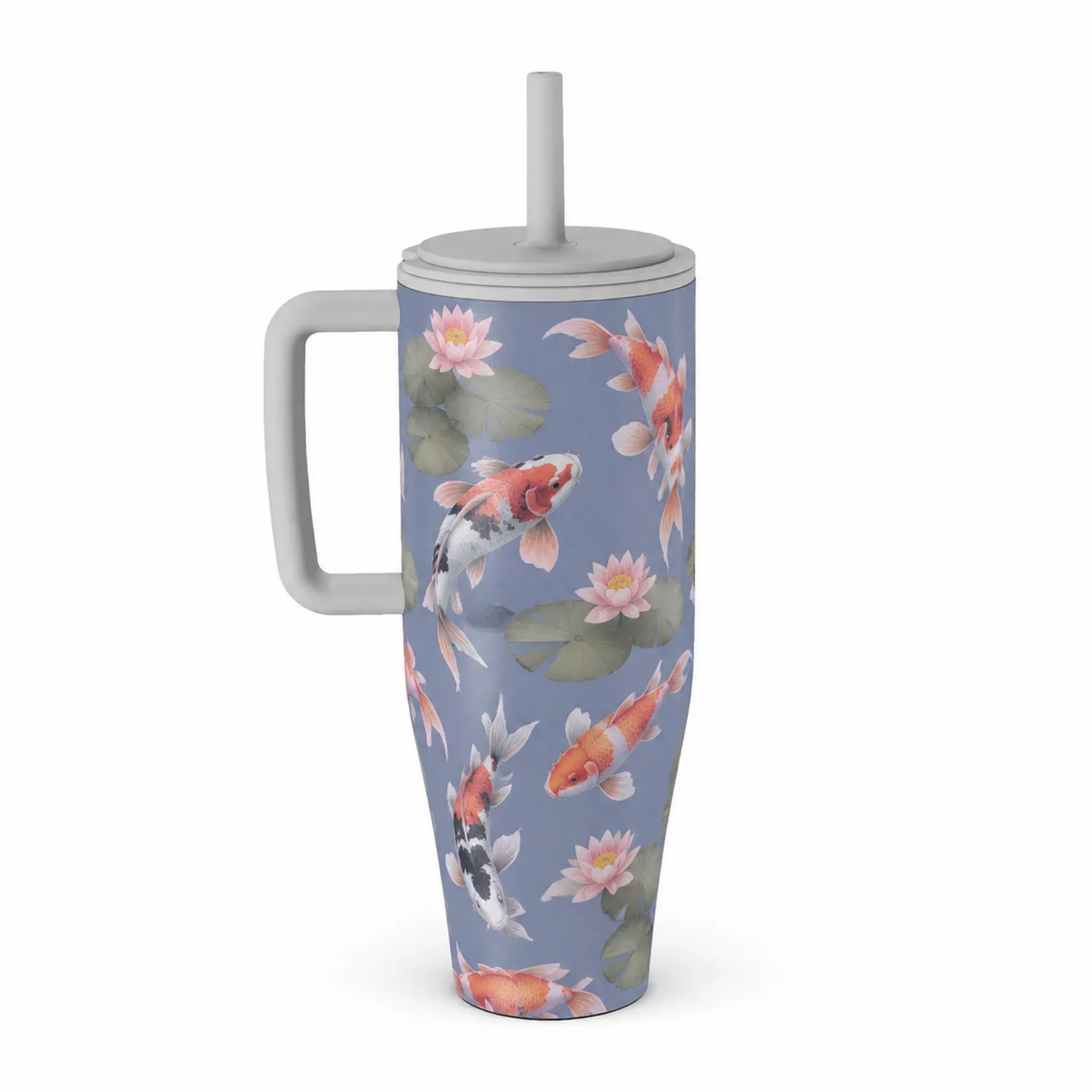 Thermobecher mit Koi-Muster 500ml Blau-Qiralume