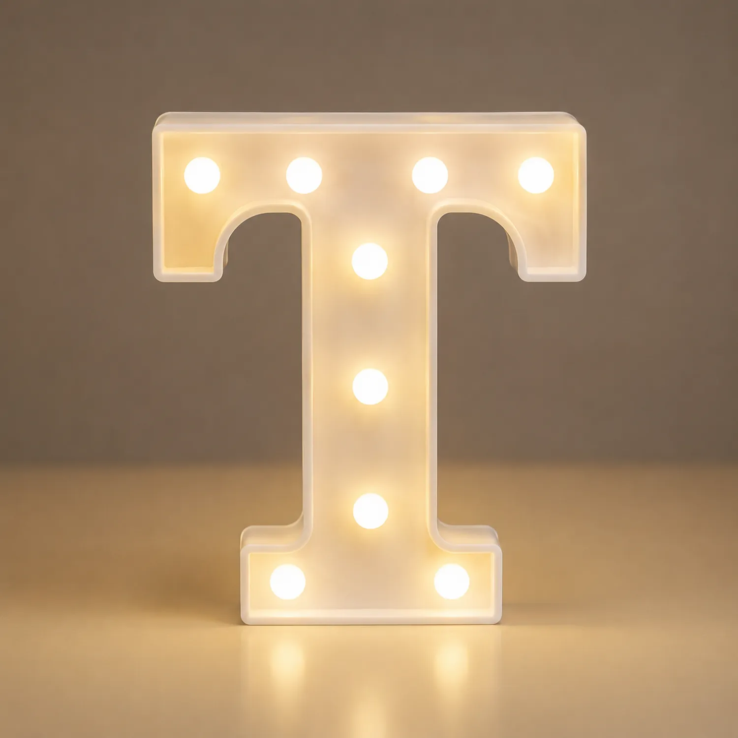 Lámpara Decorativa Letra T con Luz LED Blanca Cálida