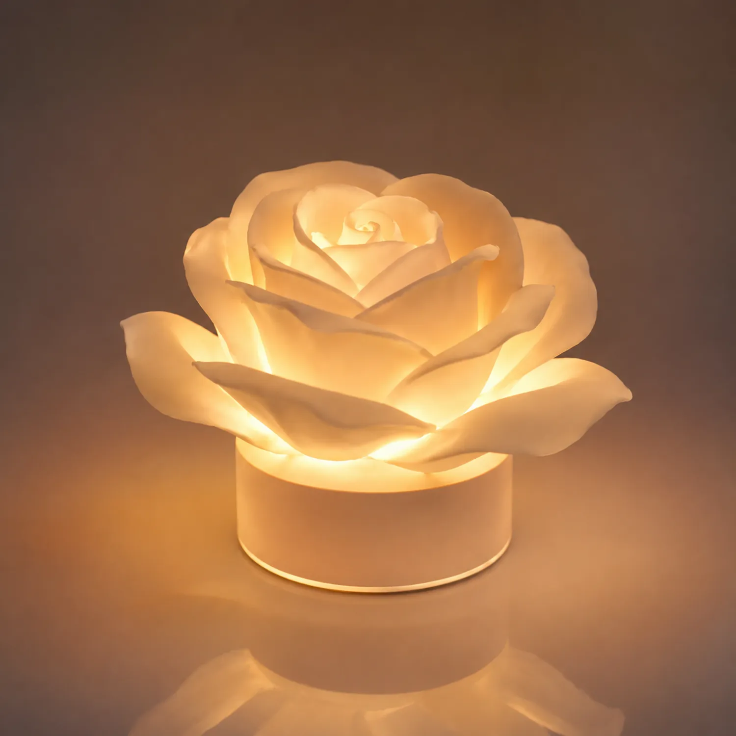 Lámpara LED Recargable en Forma de Rosa Blanca Decorativa