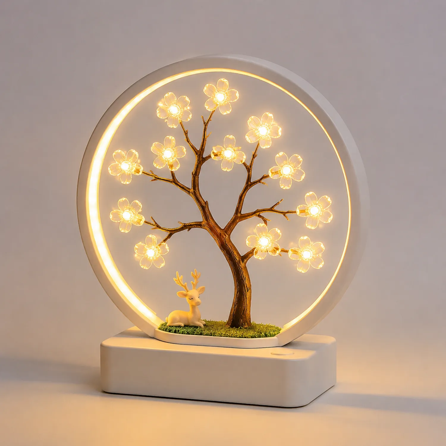 Lámpara de Mesa LED Decorativa con Diseño de Árbol y Luz Cálida