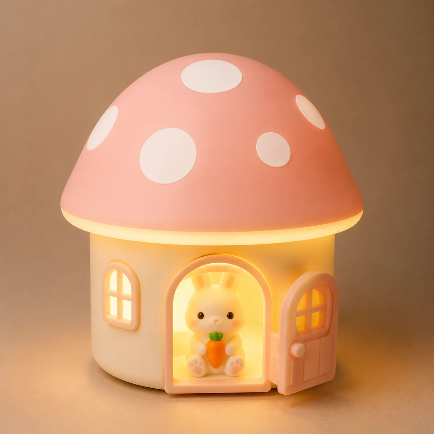 Lámpara Nocturna Infantil Casa Seta LED Rosa