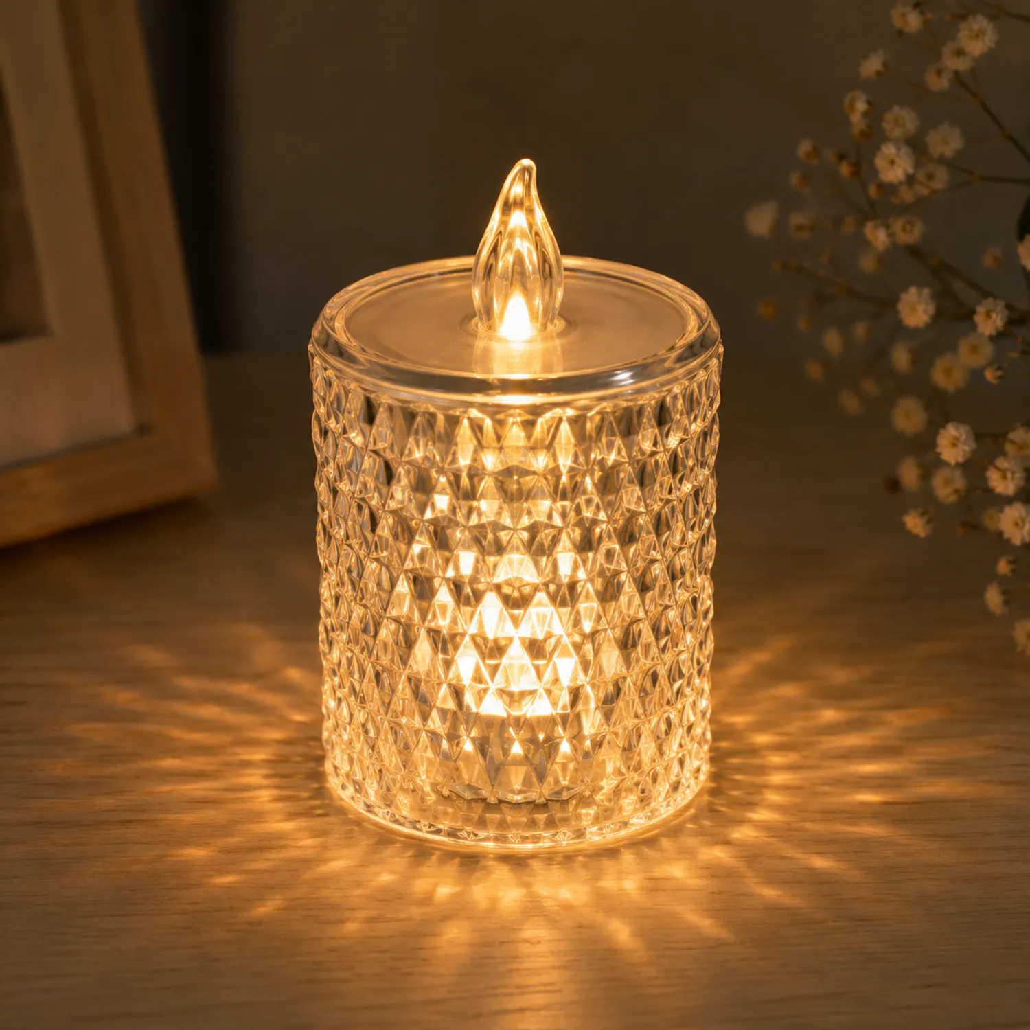 Lámpara LED Decorativa de Cristal Luz Cálida Transparente