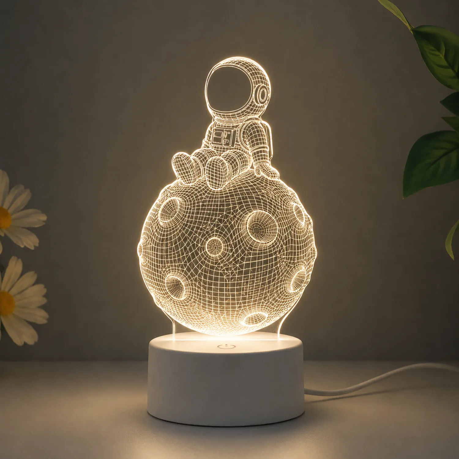 Lámpara 3D Astronauta Luz Nocturna LED Táctil Decorativa