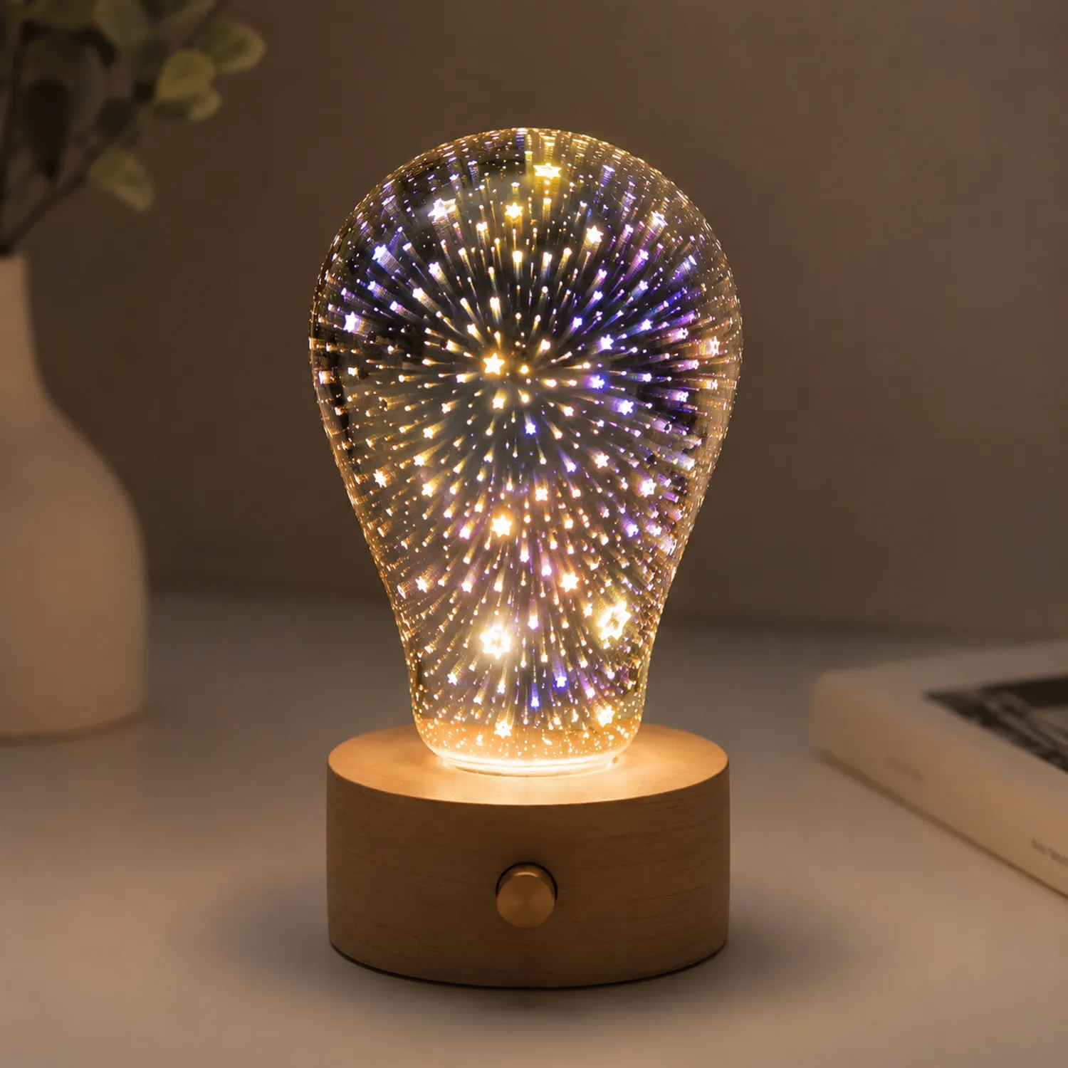 Lámpara de Mesa Decorativa 3D Estrellada Multicolor