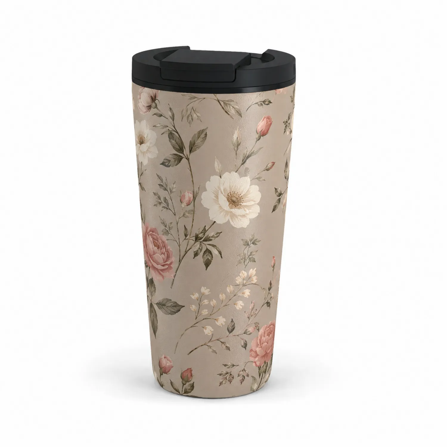 Taza Térmica de Viaje Floral 450ml Beige