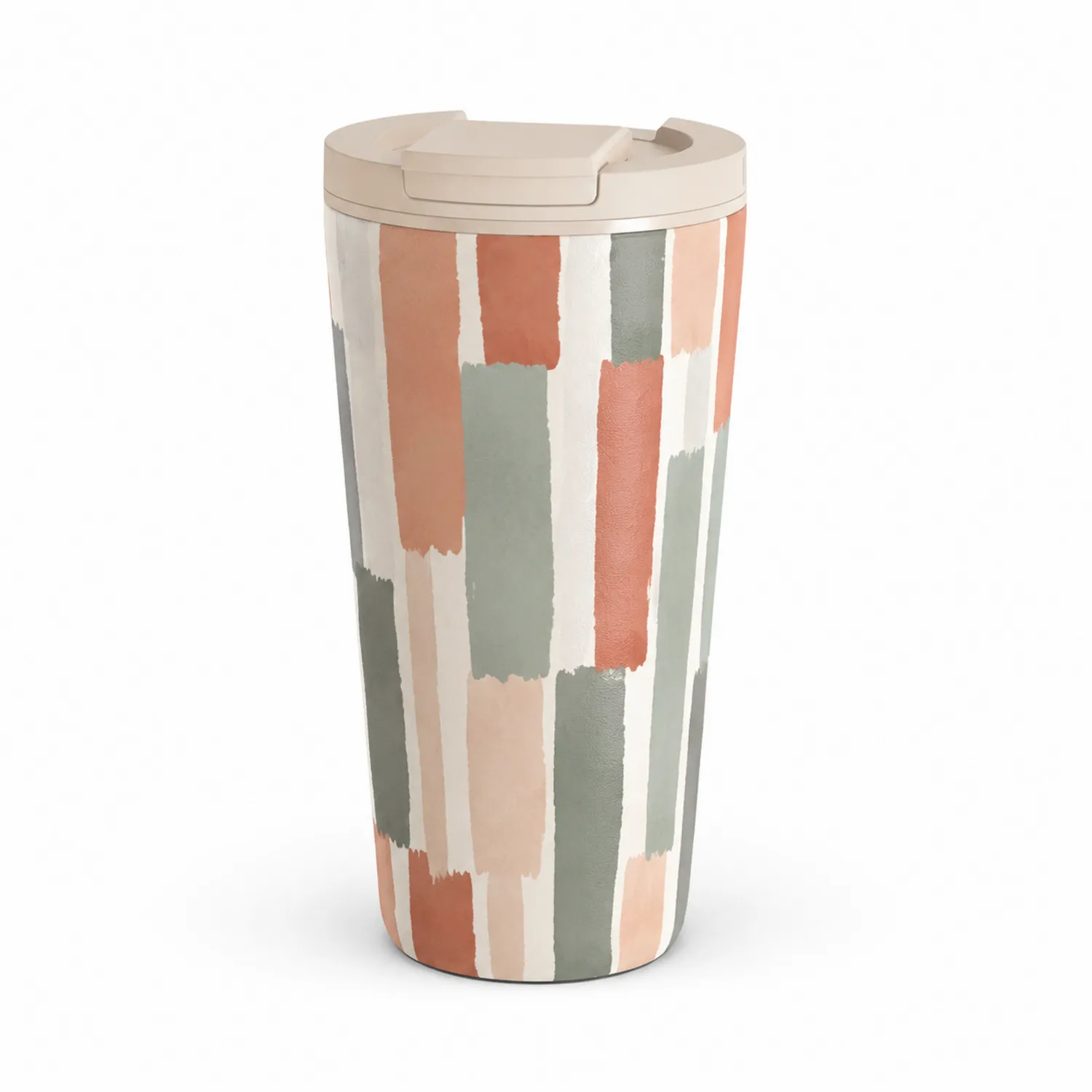 Vaso térmico 500ml diseño abstracto beige/naranja/verde/gris