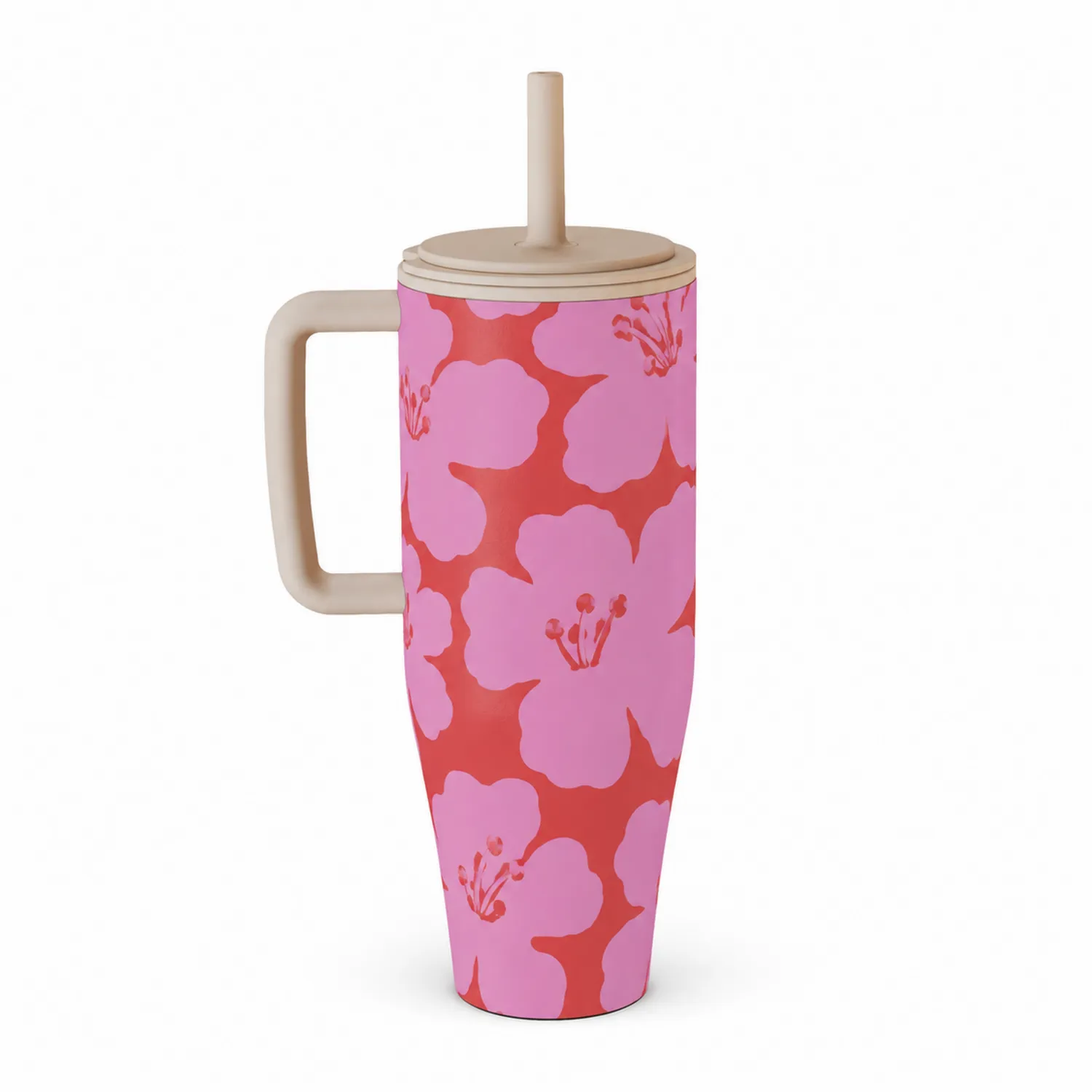 Botella térmica con diseño floral rosa 700 ml
