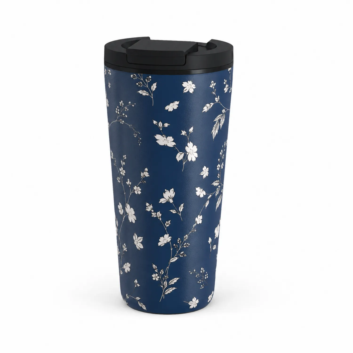 Vaso Térmico de Viaje Azul con Patrón Floral 450ml