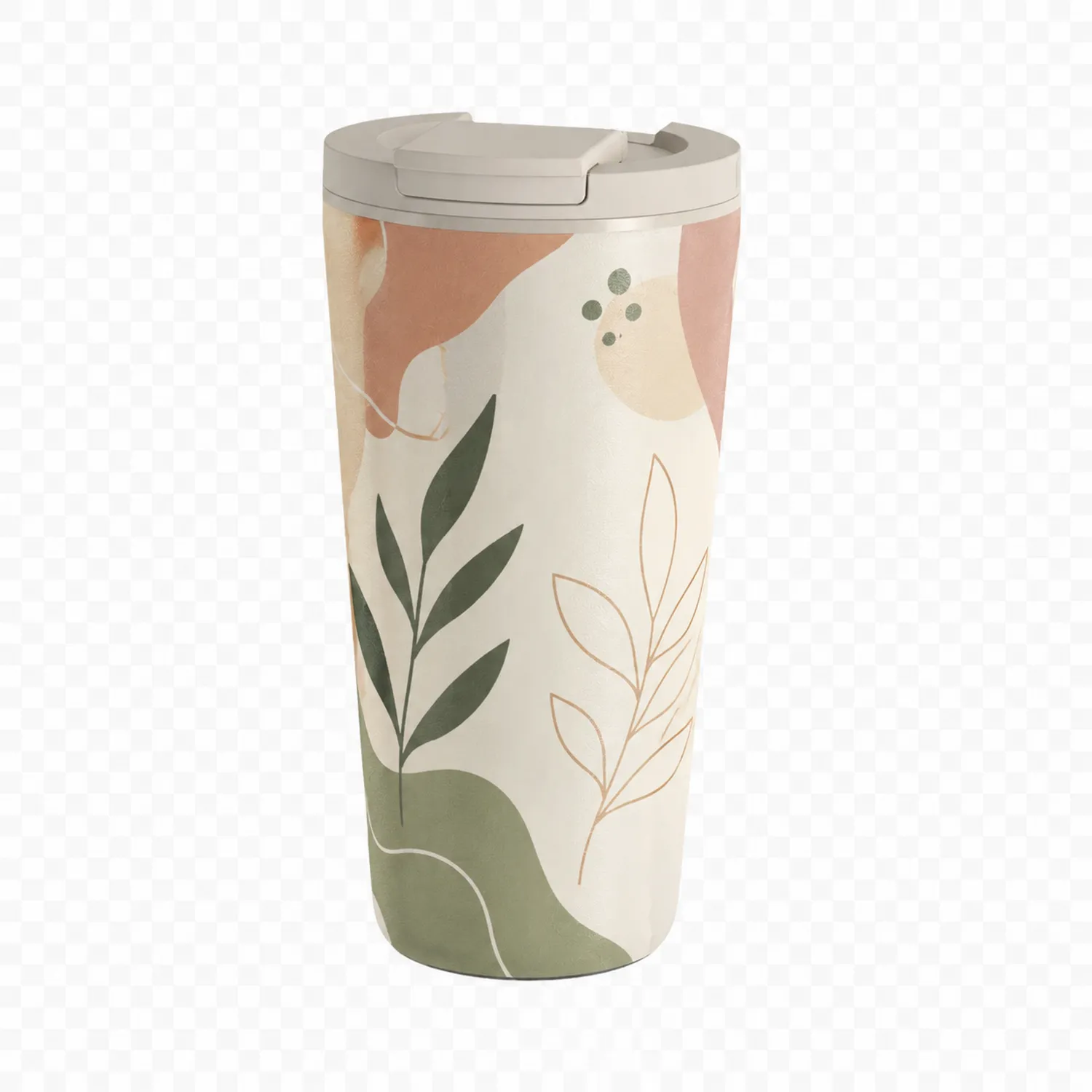 Taza térmica de viaje 440ml diseño de hojas multicolor
