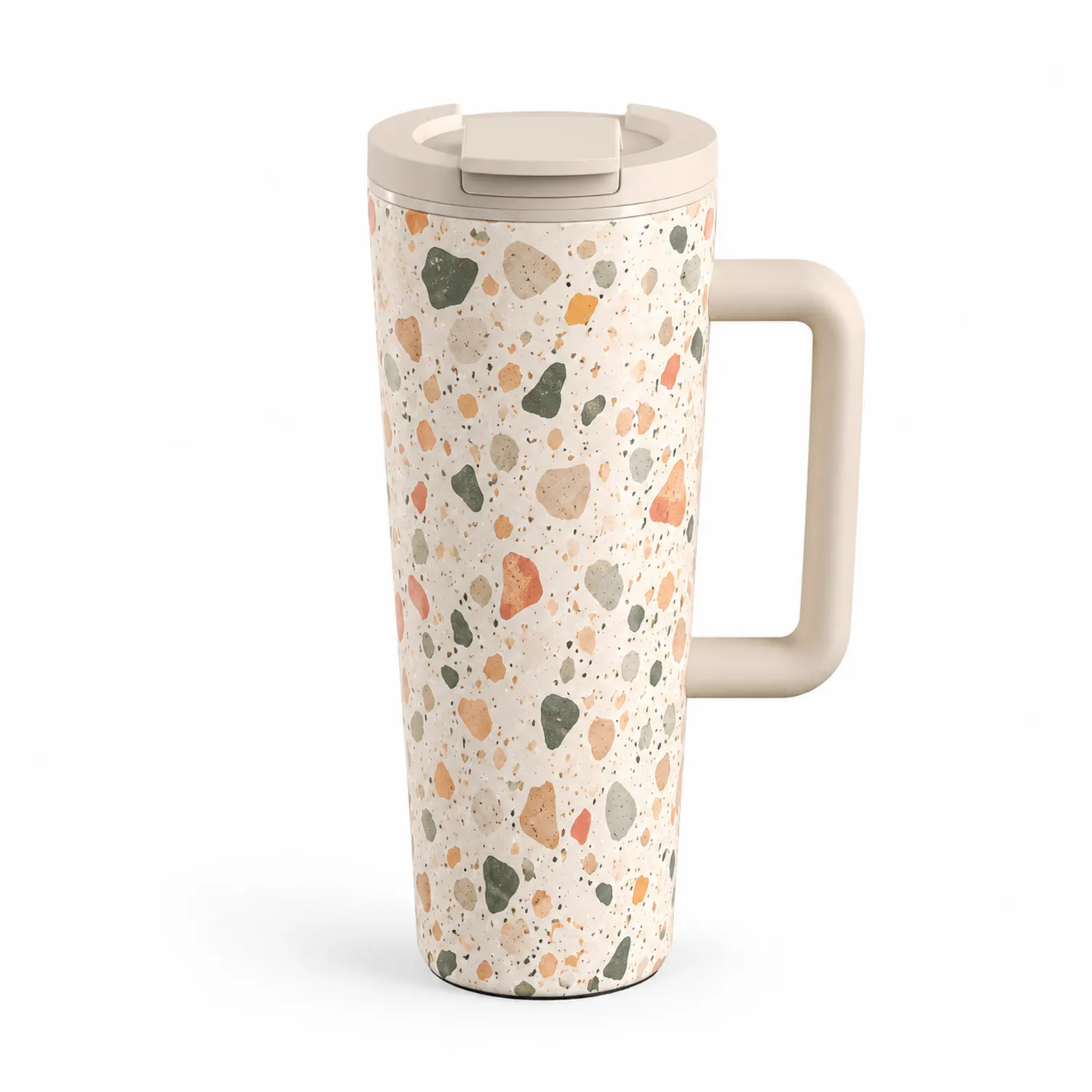 Taza térmica de viaje con asa diseño terrazo 500ml